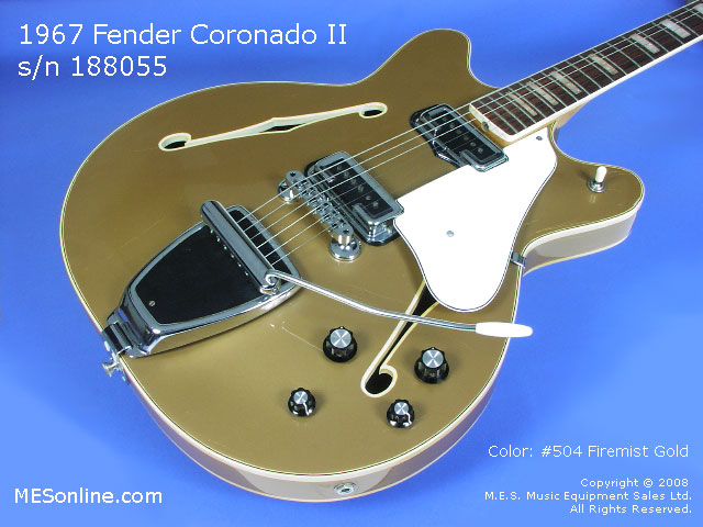 1967 Fender Coronado II Guitar, Firemist Gold, Body Right View