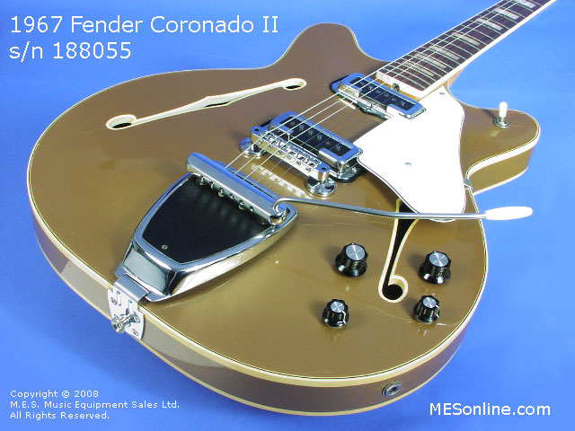 1967 Fender Coronado II Guitar, Firemist Gold, Front 'A' View