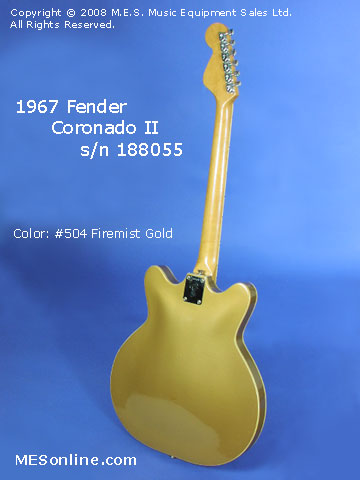 1967 Fender Coronado II Guitar, Firemist Gold, Full Back View