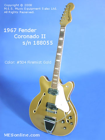 1967 Fender Coronado II Guitar, Firemist Gold, Full Front View