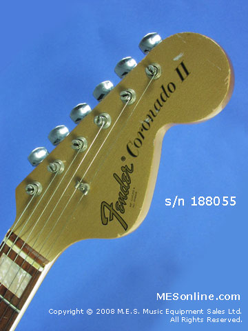 1967 Fender Coronado II Guitar, Firemist Gold, Headstock View